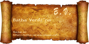 Batha Veréna névjegykártya